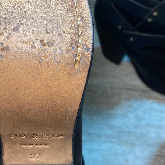 Rag & Bone, Black Leather Harrow Booties 6.5 Boots, EU 37 - Picture 8 of 10